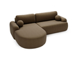 Ecksofa L-Form Links mit Schlaffunktion und Bettkasten Aurio Braun