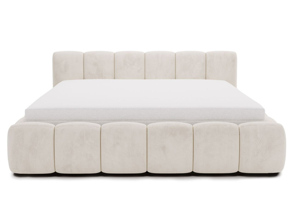 Polsterbett mit Bettkasten und Lattenrost 200x200 Cloud Low Beige