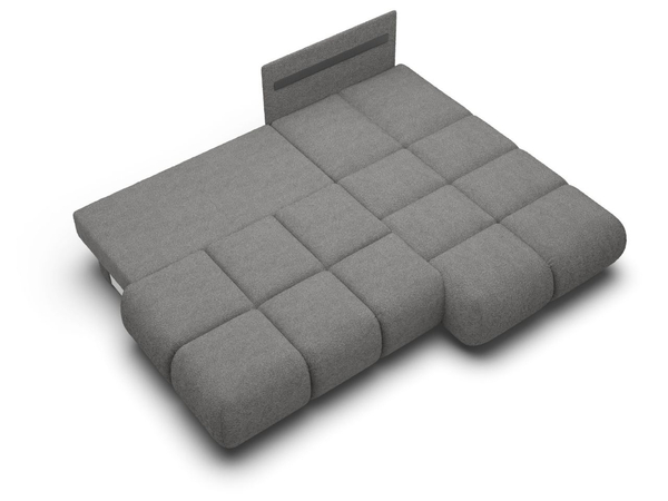 Ecksofa mit Schlaffunktion und Bettkasten Rechts Milet Grau