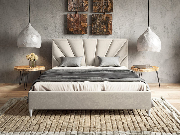 Polsterbett mit Lattenrost 160x200 Fuzi Beige