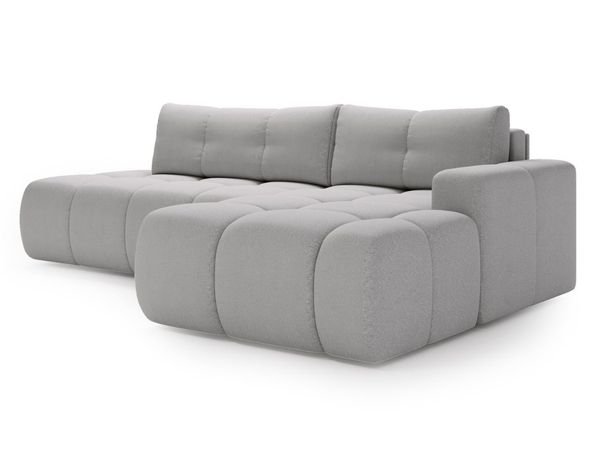 Ecksofa L-Form Rechts mit Schlaffunktion und Bettkasten Montero Grau