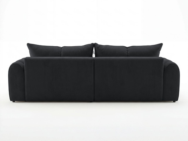 Ecksofa L-Form Links mit Schlaffunktion und Bettkasten Bonno Schwarz