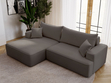 Ecksofa L-Form Links mit Schlaffunktion und Bettkasten California Dunkelgrau