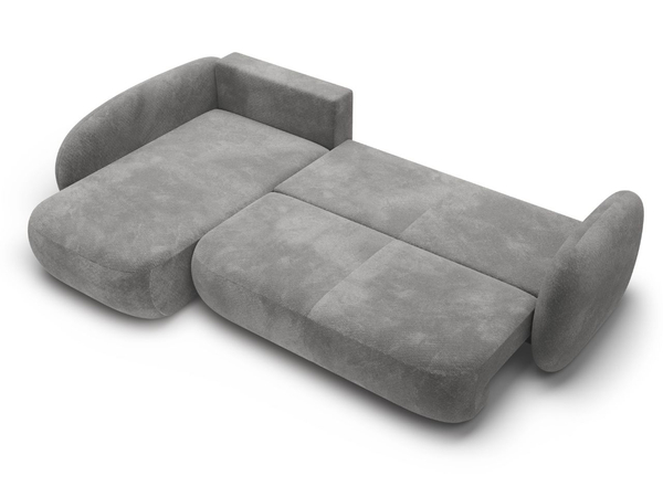 Ecksofa mit Schlaffunktion und Bettkasten Links Carino Grau