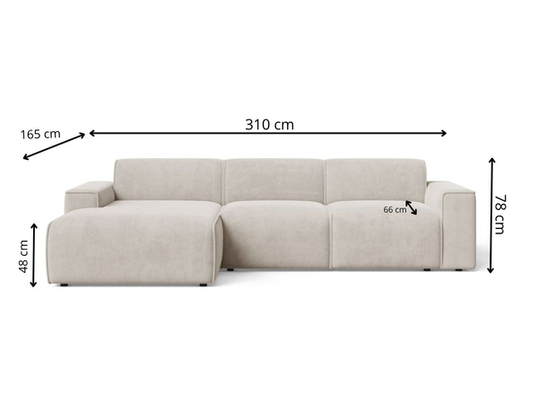Ecksofa L-Form Links Lavia Grau