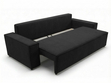 Schlafsofa mit Bettfunktion und Bettkasten Sivra Schwarz