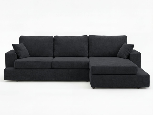 Ecksofa L-Form fürs Wohnzimmer Nesto Rechts Schwarz