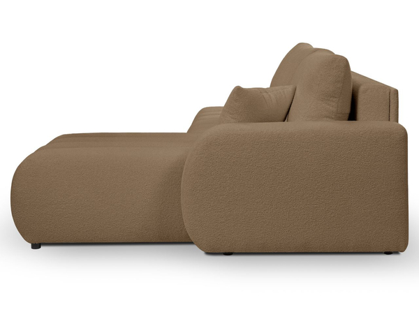 Ecksofa mit Schlaffunktion und Bettkasten Rechts Adoro Braun
