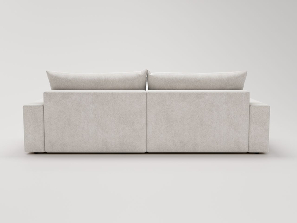 Ecksofa L-Form mit Schlaffunktion und Bettkasten Havi Links Hellgrau
