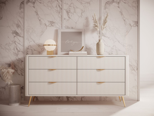 Kommode mit 6 Schubladen Latina Beige