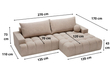 Ecksofa L-Form mit Schlaffunktion und Bettkasten Havi Rechts Hellbeige