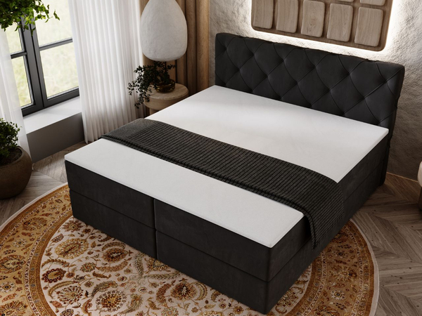 Boxspringbett mit Bettkasten 160x200 Napoli Anthrazit