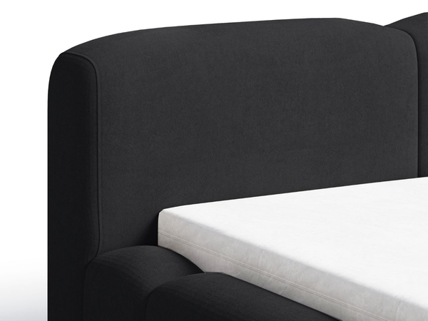 Polsterbett mit Bettkasten und Lattenrost 140x200 Aubi Schwarz