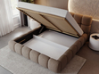 Polsterbett mit Bettkasten und Lattenrost 200x200 Modo aus Bouclé-Stoff Braun