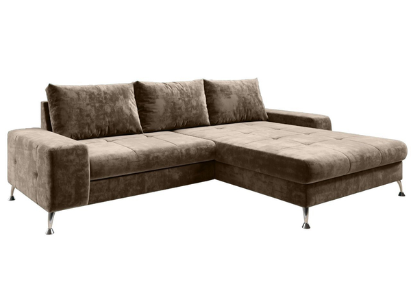 Ecksofa L-Form Rechts mit Schlaffunktion und Bettkasten Tonny Hellbraun
