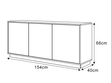 Dreitürige Kommode 154 cm im Glamour-Stil auf weißem Sockel Vivance Weiß Hochglanz