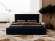 Polsterbett mit Bettkasten und Lattenrost 120x200 Wave Dunkelblau