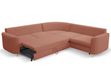 Ecksofa L-Form Links mit Schlaffunktion und Bettkasten Limon Orange