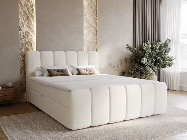 Boxspringbett mit Bettkasten 160x200 Cloud Beige