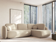 Ecksofa mit Schlaffunktion und Bettkasten Rechts Carino Beige