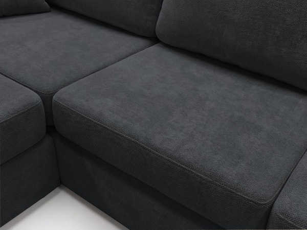 Ecksofa L-Form fürs Wohnzimmer Nesto Links Schwarz