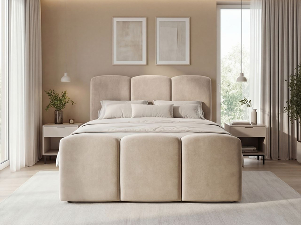 Boxspringbett mit Bettkasten 180x200 Campi Beige