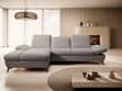 Ecksofa L-Form Links mit Schlaffunktion und Bettkasten Hannover Grau
