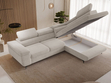 Ecksofa L-Form mit Schlaffunktion und Bettkasten Argon Rechts Hellbeige