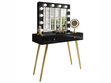 Schminktisch glamour mit Schubladen, Spiegel und LED-Beleuchtung Olivine Schwarz Hochglanz