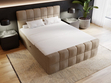 Boxspringbett mit Bettkasten 140x200 Bouclé-Stoff Alicante Braun