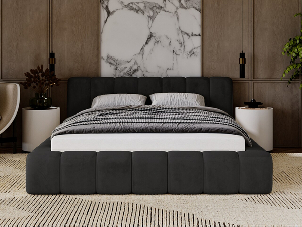 Polsterbett mit Bettkasten und Lattenrost 180x200 Ibiza Schwarz