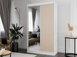 Schiebetürenschrank mit Spiegel und Lamellen 120 cm Loreto Weiß