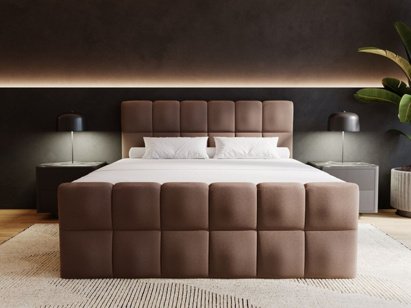 Boxspringbett mit Bettkasten 200x200 Alicante Braun