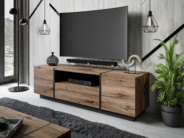 Wohnzimmer-Set im Loft-Stil Lunelie Eiche Flagstaff