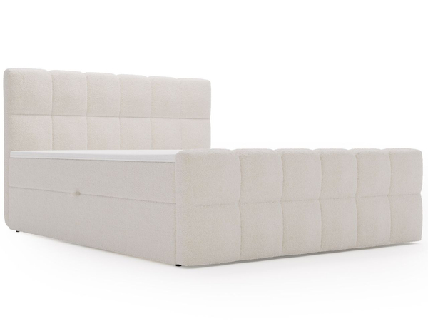 Boxspringbett mit Bettkasten 200x200 Bouclé-Stoff Alicante Beige
