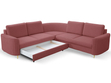 Ecksofa L-Form Rechts mit Schlaffunktion und Bettkasten Limon Rot