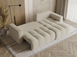 Ecksofa L-Form mit Schlaffunktion und Bettkasten Neva Bouclé-Stoff Beige