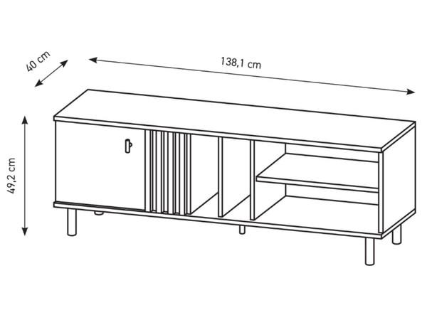 TV-Lowboard mit Türen Malone Artisan Eiche, Schwarz
