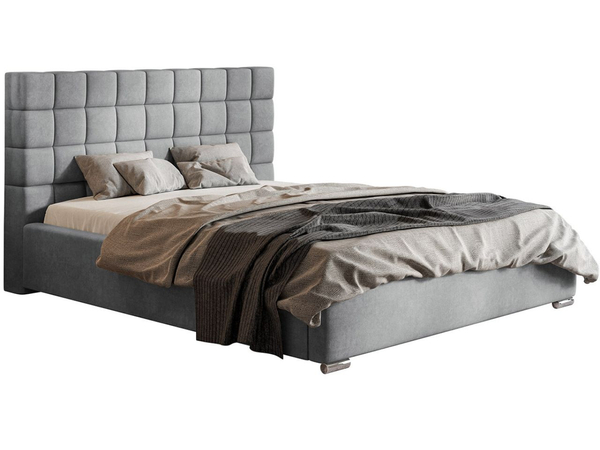 Polsterbett mit Bettkasten und Lattenrost 180x200 Terra Hellgrau