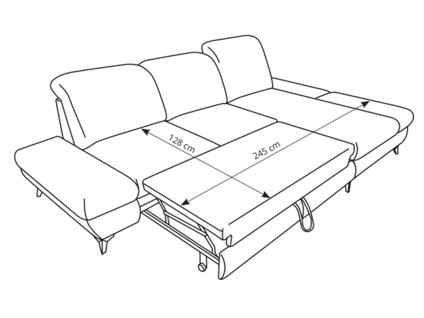Ecksofa L-Form Links mit Schlaffunktion und Bettkasten Hannover Beige