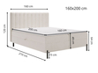 Boxspringbett mit Bettkasten 160x200 Primavera Dunkelgrau
