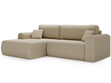 Ecksofa mit Schlaffunktion und Bettkasten Belvio links Beige 