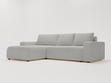 Ecksofa L-Form Links mit Schlaffunktion und Bettkasten Tazones Hellgrau