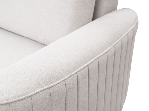 Ecksofa L-Form Rechts mit Schlaffunktion und Bettkasten Limon Creme