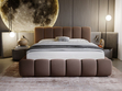 Polsterbett mit Bettkasten und Lattenrost 200x200 Cloud Braun