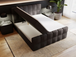 Boxspringbett mit Bettkasten 200x200 Bouclé-Stoff Alicante Schwarz