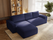 Ecksofa L-Form Links mit Schlaffunktion und Bettkasten Tazones Dunkelblau