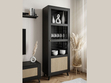 Standvitrine schmale verglasteim Boho-Stil Bellance, schwarz