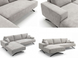 Ecksofa L-Form auf Metallbeinen Leto Links Grau