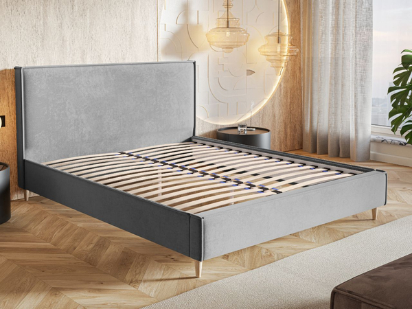 Polsterbett mit Lattenrost 140x200 Grenada Dunkelblau